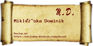 Miklóska Dominik névjegykártya