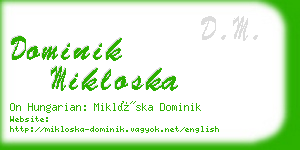 dominik mikloska business card